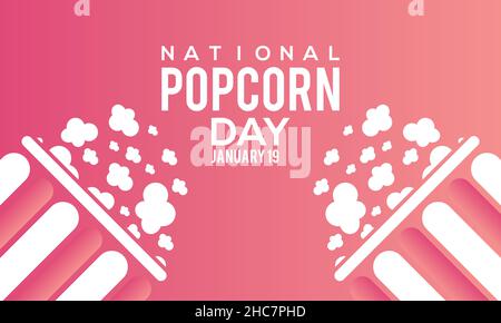 19. Januar - Nationaler Popcorntag. Design für Banner, Poster, T-Shirt, Karte. Stock Vektor