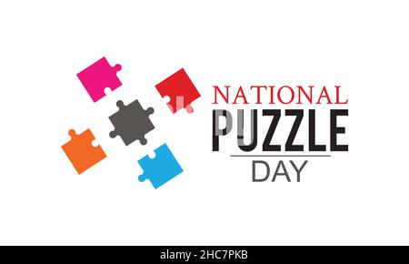 Januar 29 - National Puzzle Day. vektor-Illustration Vorlage für Banner, Poster, T-Shirt, Karte. Stock Vektor