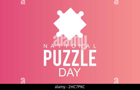 Januar 29 - National Puzzle Day. vektor-Illustration Vorlage für Banner, Poster, T-Shirt, Karte. Stock Vektor
