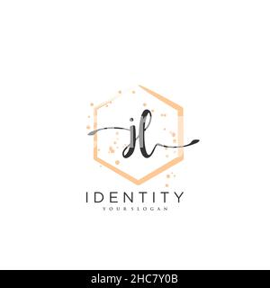 JL Handschrift Logo Vektor Kunst der ersten Unterschrift, Hochzeit, Mode, jewerly, Boutique, Blumen und botanische mit kreativer Vorlage für jedes Unternehmen Stock Vektor