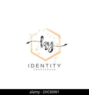 KY Handschrift Logo Vektor Kunst der ersten Unterschrift, Hochzeit, Mode, jewerly, Boutique, Blumen und botanische mit kreativer Vorlage für jedes Unternehmen Stock Vektor