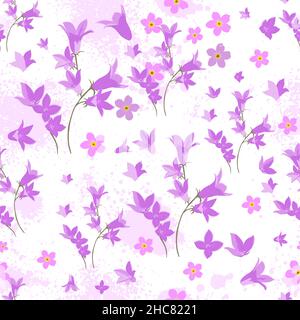 Blumen Glocken nahtlose Muster. Vektorgrafik Stock Vektor
