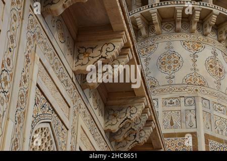 Detail des Mausoleums Itmad-ud-Daula in Agra Stockfoto