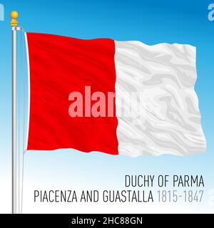 Herzogtum Parma, Guastalla, historische Flagge von Piacenza, Parma, altes präunitäres Land, Italien, 1815 - 1847, Vektorgrafik Stock Vektor