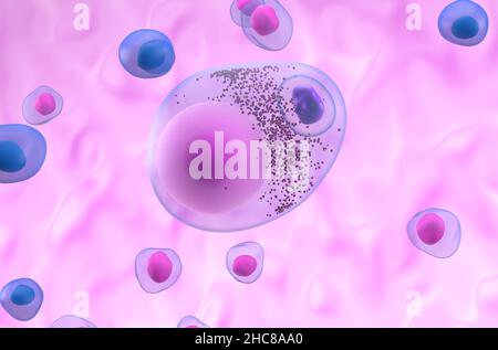 Lewy Body bei parkinson-Krankheit (PD) oder Demenz (LBD) - Nahaufnahme 3D Abbildung Stockfoto