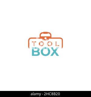 Minimalistisches Design Tool Box Abdeckung großes Logo Design Stock Vektor