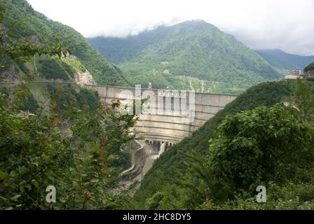 Georgien, Svaneti Region, der Enguri (Enguri) und dam Stockfoto