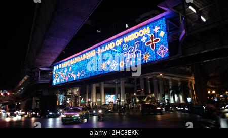 Frohes Neues Jahr 2022 Ratchaprasong Kreuzung Bangkok Thailand Stockfoto