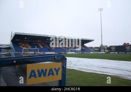MANSFIELD, GROSSBRITANNIEN. DEZ 26th Gesamtansicht während des Sky Bet League 2-Spiels zwischen Mansfield Town und Hartlepool United im One Call Stadium, Mansfield am Sonntag, 26th. Dezember 2021. (Kredit: Will Matthews | MI News) Kredit: MI News & Sport /Alamy Live News Stockfoto