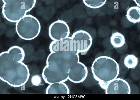 Künstlerische moderne hellblau eine Menge biologische Zellen digitale Grafiken Hintergrund oder Textur Illustration Stockfoto