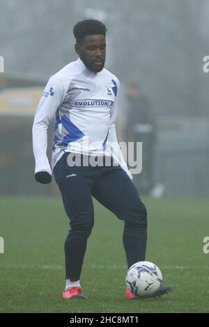 MANSFIELD, GROSSBRITANNIEN. DER 26th. DEZEMBER erwärmt sich während des Spiels der Sky Bet League 2 zwischen Mansfield Town und Hartlepool United im One Call Stadium, Mansfield, am Sonntag, 26th. Dezember 2021. (Kredit: Will Matthews | MI News) Kredit: MI News & Sport /Alamy Live News Stockfoto