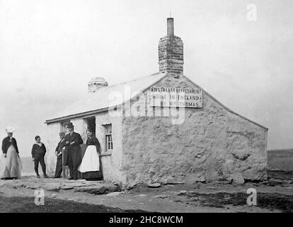 Erstes und letztes Haus in England, Lands End, viktorianische Zeit Stockfoto