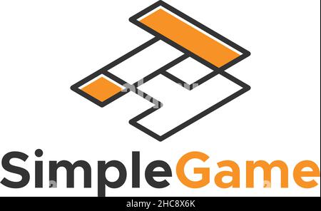 Moderne bunte EINFACHE SPIEL spielen Logo-Design Stock Vektor