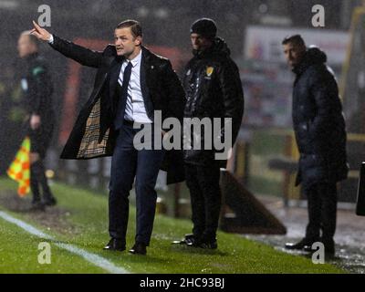 Tannadice Park, Dundee, Großbritannien. 26th. Dezember 2021; Tannadice Park, Dundee, Schottland: Scottish Premier League Football, Dundee United gegen Hibernian: Shaun Maloney Manager von Hibernian Credit: Action Plus Sports Images/Alamy Live News Stockfoto