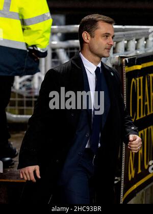 Tannadice Park, Dundee, Großbritannien. 26th. Dezember 2021; Tannadice Park, Dundee, Schottland: Scottish Premier League Football, Dundee United gegen Hibernian:Shaun Maloney Manager von Hibernian Credit: Action Plus Sports Images/Alamy Live News Stockfoto