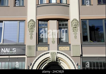 Jugendstilgebäude von Charles Carr in Liepaja in Lettland Stockfoto