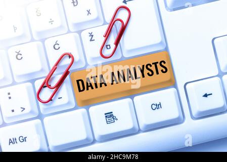 Konzeptionelle Bildunterschrift Datenanalysten. Konzept Bedeutung Programmer Design and Create Report identifiziert Muster eingeben Online-Reiseführer, Suchen Stockfoto
