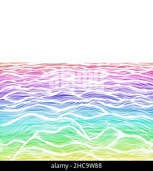Regenbogen Meeresgrafik . Vektorgrafik Stock Vektor