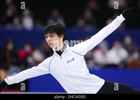 Saitama, Japan. 25th Dez 2021. Yuzuu Hanyu Eiskunstlauf : Japan Eiskunstlauf Meisterschaften 2021 Männer Praxis in Saitama Super Arena in Saitama, Japan . Quelle: Naoki Morita/AFLO SPORT/Alamy Live News Stockfoto