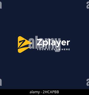 Minimalistisches Buchstabendesign Initiales ZPLAYER-Logo Stock Vektor