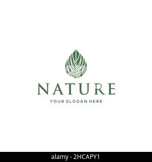 Modernes NATUR Blatt Grün Pflanze Natur Logo Design Stock Vektor