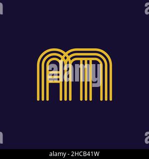 Buchstabe AM Alphabet Logo Zeichen Symbol. Modernes Vektor-Logo-Design für das Unternehmen und die Unternehmensidentität. Stock Vektor