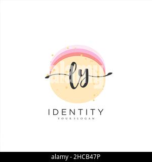 LY handschriftlich Logo Vektor Kunst der ersten Unterschrift, Hochzeit, Mode, jewerly, Boutique, Blumen und botanische mit kreativer Vorlage für jedes Unternehmen Stock Vektor