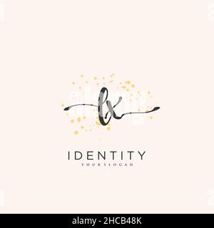LX Handschrift Logo Vektor Kunst der ersten Unterschrift, Hochzeit, Mode, jewerly, Boutique, Blumen und botanische mit kreativer Vorlage für jedes Unternehmen Stock Vektor