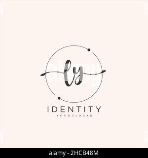 LY handschriftlich Logo Vektor Kunst der ersten Unterschrift, Hochzeit, Mode, jewerly, Boutique, Blumen und botanische mit kreativer Vorlage für jedes Unternehmen Stock Vektor