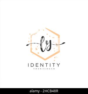 LY handschriftlich Logo Vektor Kunst der ersten Unterschrift, Hochzeit, Mode, jewerly, Boutique, Blumen und botanische mit kreativer Vorlage für jedes Unternehmen Stock Vektor