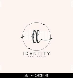 LL handschriftliche Logo Vektor Kunst der ersten Unterschrift, Hochzeit, Mode, Schmuck, Boutique, Blumen und botanische mit kreativer Vorlage für jedes Unternehmen Stock Vektor