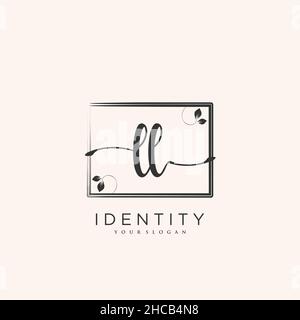 LL handschriftliche Logo Vektor Kunst der ersten Unterschrift, Hochzeit, Mode, Schmuck, Boutique, Blumen und botanische mit kreativer Vorlage für jedes Unternehmen Stock Vektor