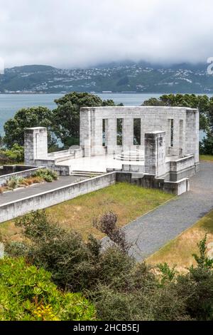 Massey Memorial, ein Marmordenkmal zum Gedenken an William Ferguson Massey, Premierminister von 1912-1925, Wellington, Nordinsel, Neuseeland Stockfoto