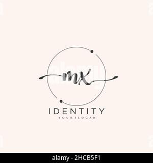 MX Handschrift Logo Vektor Kunst der ersten Unterschrift, Hochzeit, Mode, jewerly, Boutique, Blumen und botanische mit kreativer Vorlage für jedes Unternehmen Stock Vektor