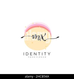 MX Handschrift Logo Vektor Kunst der ersten Unterschrift, Hochzeit, Mode, jewerly, Boutique, Blumen und botanische mit kreativer Vorlage für jedes Unternehmen Stock Vektor