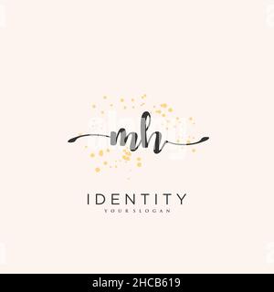MH Handschrift Logo Vektor Kunst der ersten Unterschrift, Hochzeit, Mode, jewerly, Boutique, Blumen und botanische mit kreativer Vorlage für jedes Unternehmen Stock Vektor