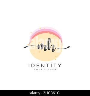 MH Handschrift Logo Vektor Kunst der ersten Unterschrift, Hochzeit, Mode, jewerly, Boutique, Blumen und botanische mit kreativer Vorlage für jedes Unternehmen Stock Vektor