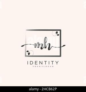 MH Handschrift Logo Vektor Kunst der ersten Unterschrift, Hochzeit, Mode, jewerly, Boutique, Blumen und botanische mit kreativer Vorlage für jedes Unternehmen Stock Vektor