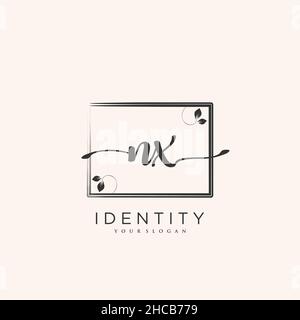 NX Handschrift Logo Vektor Kunst der ersten Unterschrift, Hochzeit, Mode, jewerly, Boutique, Blumen und botanische mit kreativer Vorlage für jedes Unternehmen Stock Vektor