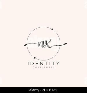 NX Handschrift Logo Vektor Kunst der ersten Unterschrift, Hochzeit, Mode, jewerly, Boutique, Blumen und botanische mit kreativer Vorlage für jedes Unternehmen Stock Vektor