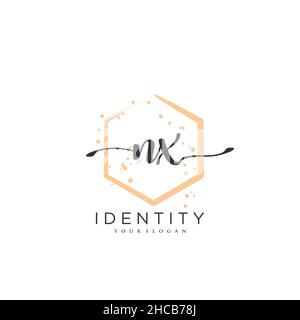 NX Handschrift Logo Vektor Kunst der ersten Unterschrift, Hochzeit, Mode, jewerly, Boutique, Blumen und botanische mit kreativer Vorlage für jedes Unternehmen Stock Vektor