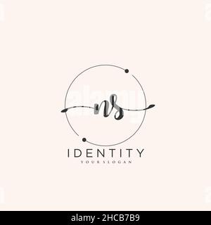 NS Handschrift Logo Vektor Kunst der ersten Unterschrift, Hochzeit, Mode, jewerly, Boutique, Blumen und botanische mit kreativer Vorlage für jedes Unternehmen Stock Vektor