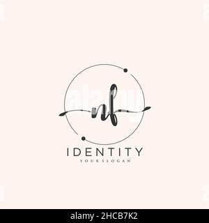 NF Handschrift Logo Vektor Kunst der ersten Unterschrift, Hochzeit, Mode, jewerly, Boutique, Blumen und botanische mit kreativer Vorlage für jedes Unternehmen Stock Vektor