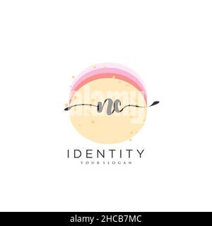 NC Handschrift Logo Vektor Kunst der ersten Unterschrift, Hochzeit, Mode, jewerly, Boutique, Blumen und botanische mit kreativer Vorlage für jedes Unternehmen Stock Vektor