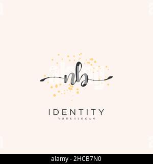NB Handschrift Logo Vektor Kunst der ersten Unterschrift, Hochzeit, Mode, jewerly, Boutique, Blumen und botanische mit kreativer Vorlage für jedes Unternehmen Stock Vektor