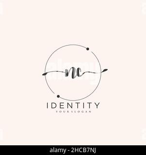 NC Handschrift Logo Vektor Kunst der ersten Unterschrift, Hochzeit, Mode, jewerly, Boutique, Blumen und botanische mit kreativer Vorlage für jedes Unternehmen Stock Vektor