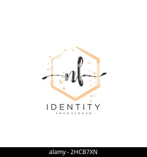 NF Handschrift Logo Vektor Kunst der ersten Unterschrift, Hochzeit, Mode, jewerly, Boutique, Blumen und botanische mit kreativer Vorlage für jedes Unternehmen Stock Vektor