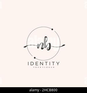 NB Handschrift Logo Vektor Kunst der ersten Unterschrift, Hochzeit, Mode, jewerly, Boutique, Blumen und botanische mit kreativer Vorlage für jedes Unternehmen Stock Vektor