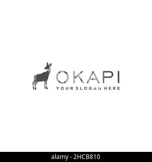 Minimalistisches OKAPI-Tierchen-Logo Stock Vektor