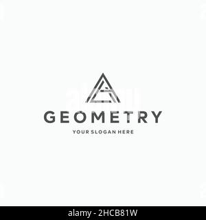 Minimalistische abstrakte GEOMETRIE Schwarzes Logo-Design Stock Vektor